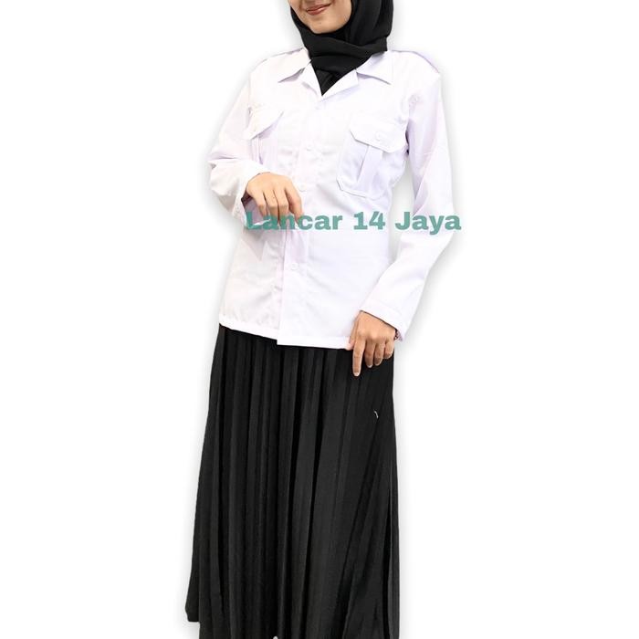KEMEJA PUTIH PNS WANITA/BAJU PNS CEWEK/KEMEJA DINAS/KEMEJA PANJANG PUTIH WANITA