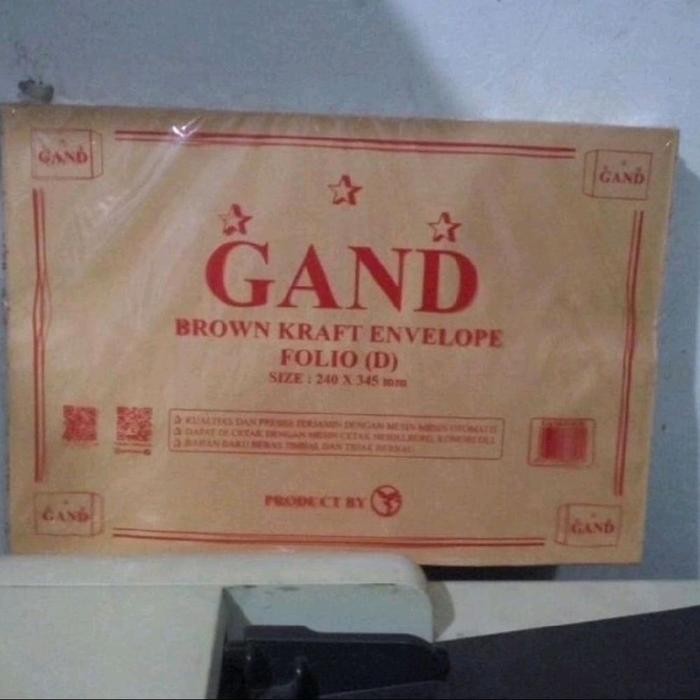 

SARI Amplop Coklat Folio Gand Polos Isi 100 Tanpa Lem