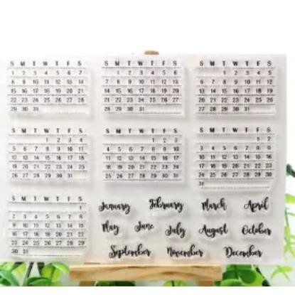 

5WUM Clear Stamp (Stempel Transparan/Bening) - Calendar Design