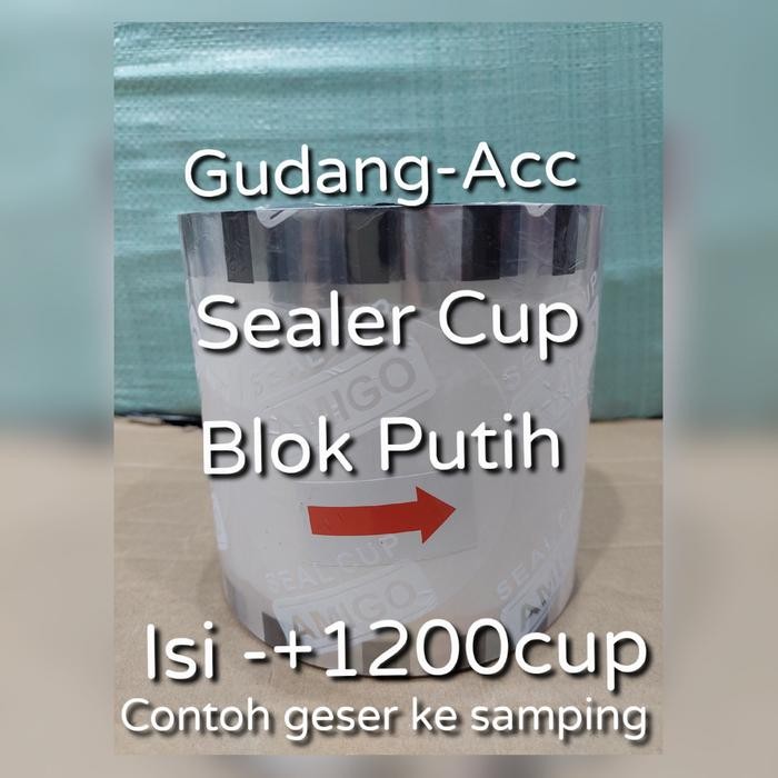 BSKU Seal Cup Putih Plastik Lid Cup Tulis Nama 1200 Cup / Sealer Printing