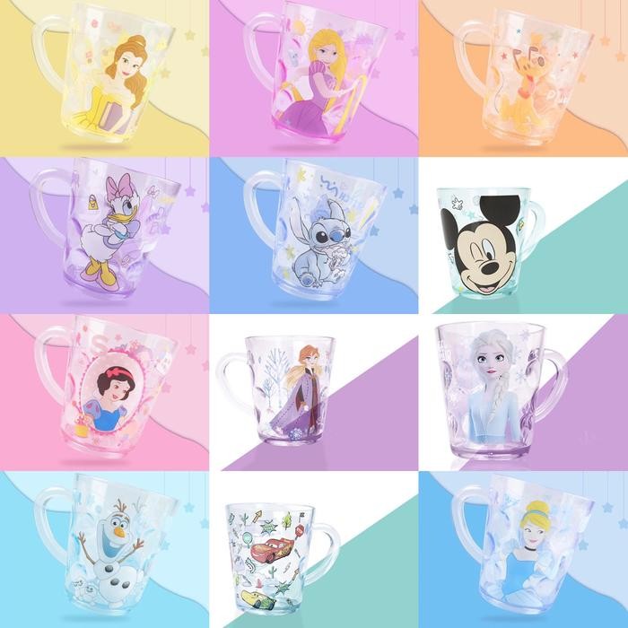 BSKU Gelas Plastik Anak Cangkir Anak Gelas Minum Transparan Disney