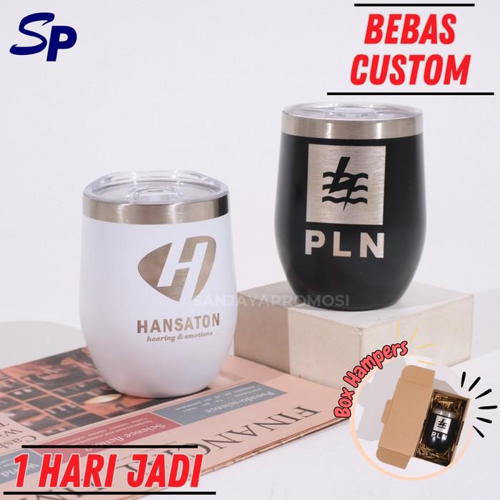 Tumbler Custom Mug Egg Shaped Stainless Steel 350ml Mug Kopi / Teh