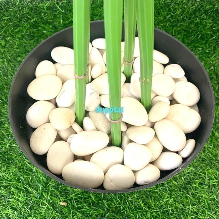 Pohon Hias Daun Bambu Air Hijau Artificial Bambu Jepang Pot Dasar