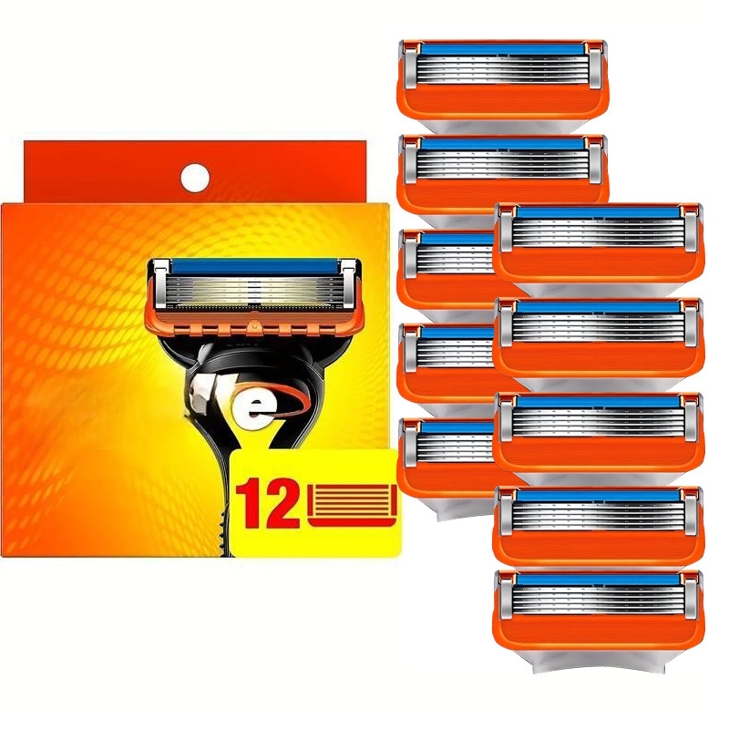 Stainless Steel Blade Sharp 5 Layer Safety Razor for Fusion Manual Razor Blades Replacement Refills