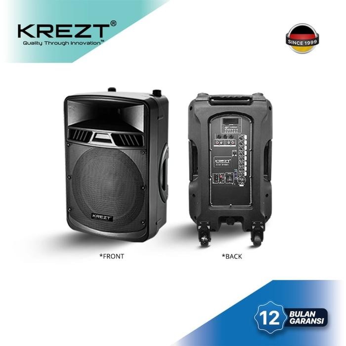 KREZT WAS 8412 PORTABLE SPEAKER 12 INCH 2 MIC WIRELESS BLUETOOTH 8412N