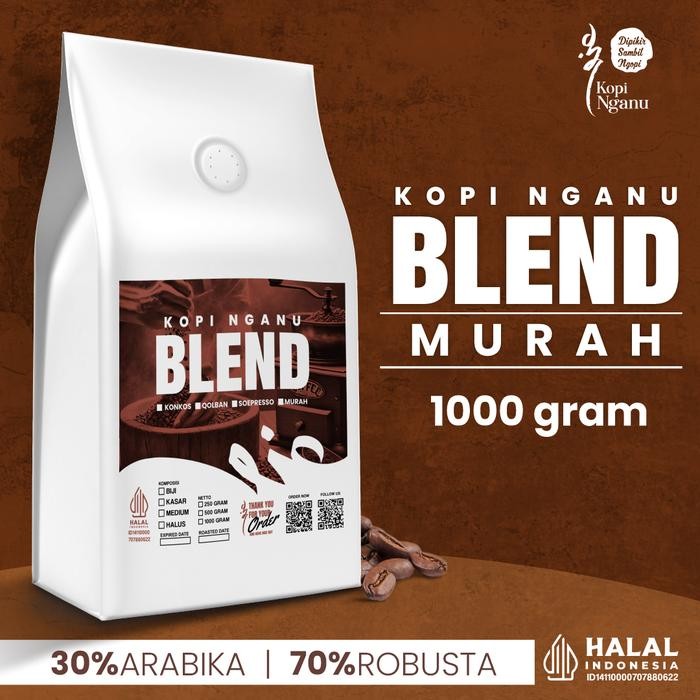 

Kopi Murah 1 KG Kopi Hause Blend 70% Robusta 30% Arabika Kopi NGANU