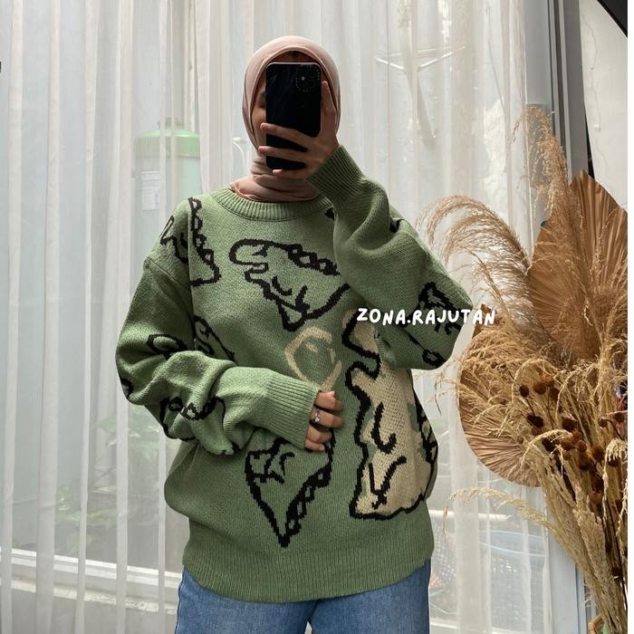 Dino Sweater Rajut Oversize