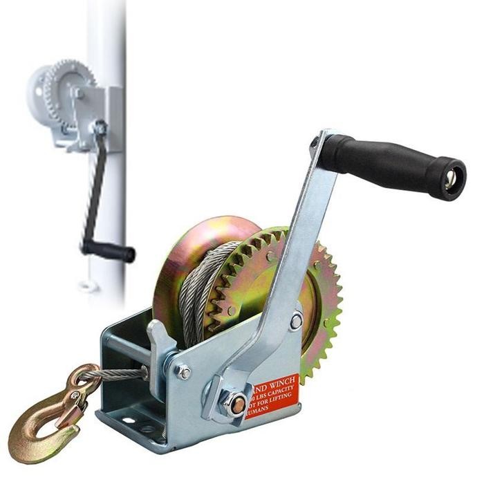 

Katrol Tiang Badminton Manual Kerekan Tiang Net Voli Roller Tenis 800 LBS Komplit Alat Olahraga