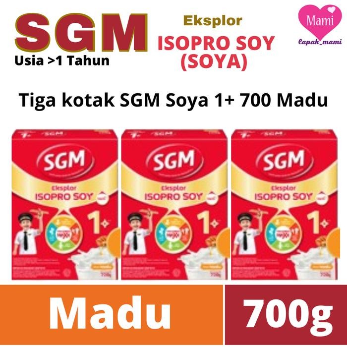 SGM Eksplor Soya 1+ Madu Vanila (3 x 700g) Susu Pertumbuhan anak 1-3 tahun