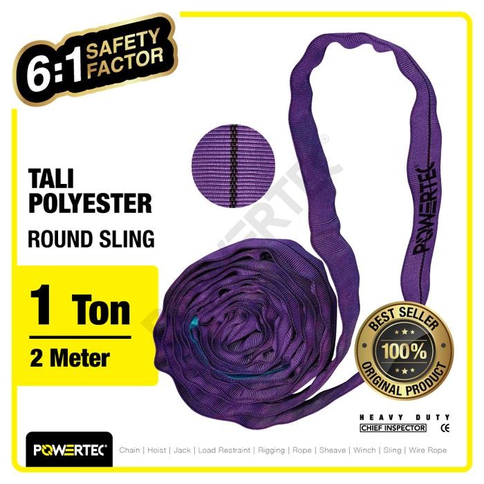 

Round Sling / Roundsling 1 Ton X 2 Meter Powertec Double Jacket