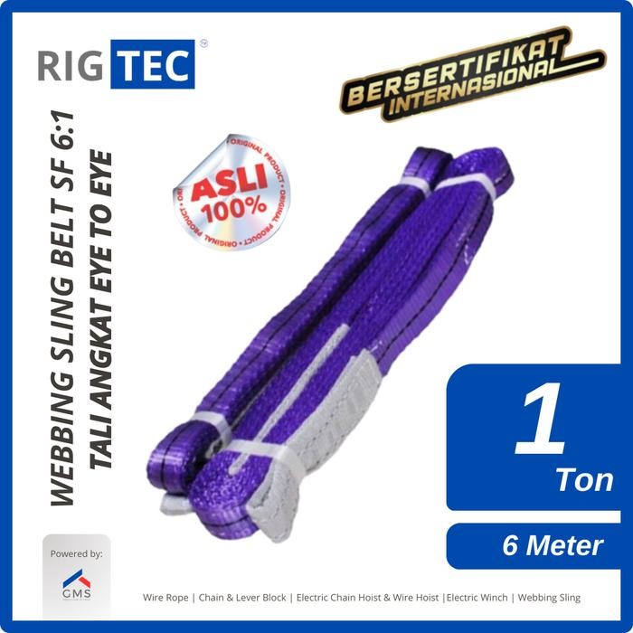 

Hot Sale! Webbing Sling Belt / Tali Angkat 1 Ton X 6 Meter 25 Mm Eye & Eye Rigtec