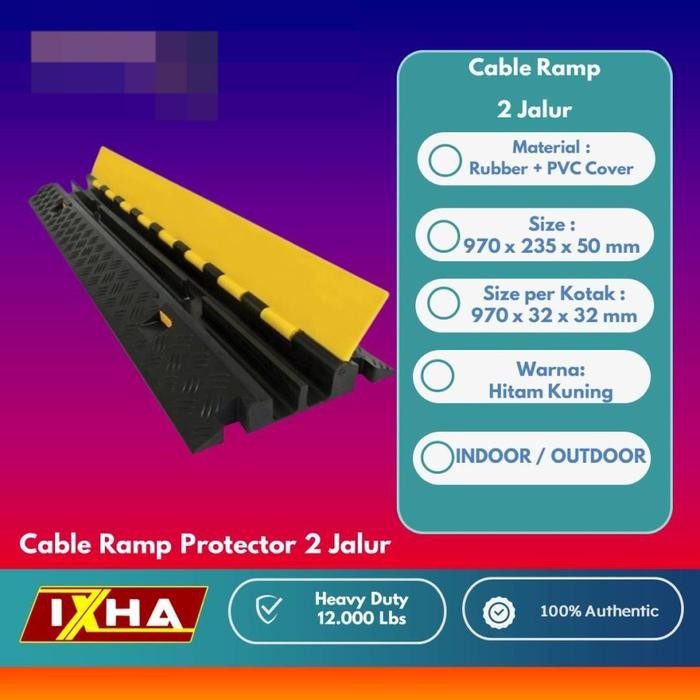 

Bisa Termin! Cable Ramp Protector Pelindung Kabel 2 Jalur Line Indoor Dan Outdoor