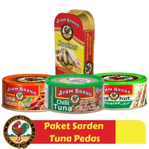 

READY AYAM BRAND PAKET SARDEN TUNA KALENG PEDAS