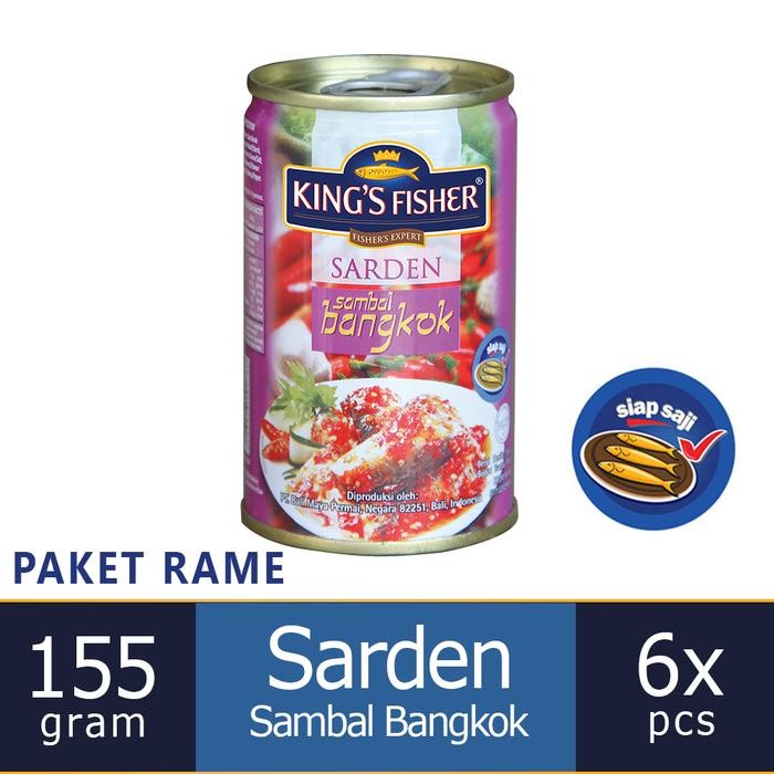 

READY PAKET 6 PCS KING'S FISHER SARDEN MINI RASA SAUS BANGKOK KALENG