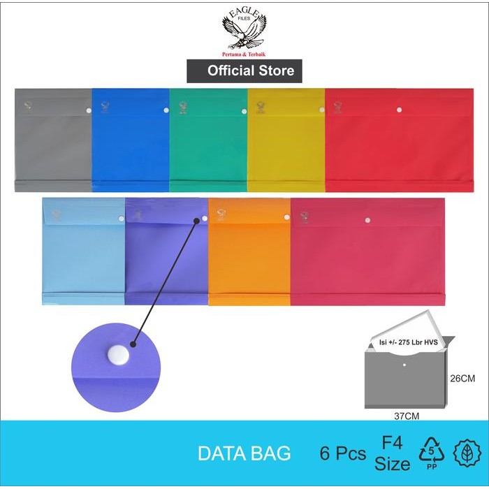 

Map Kancing Plastik / Data bag / Eagle E 248 6pcs/pack
