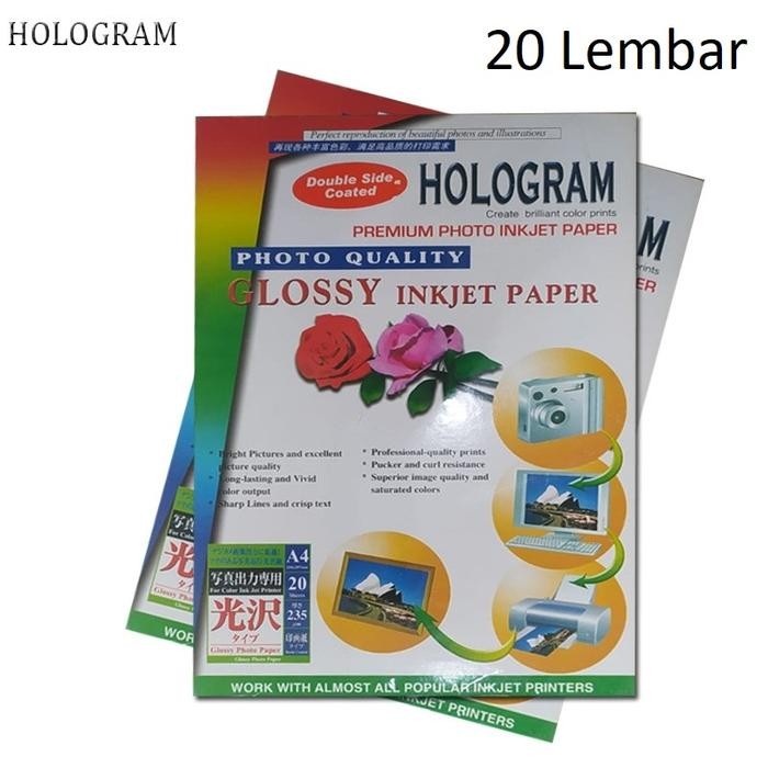 

Hologram Glossy Inkjet Kertas Foto A4 Photo Paper 235gsm 20 Lembar