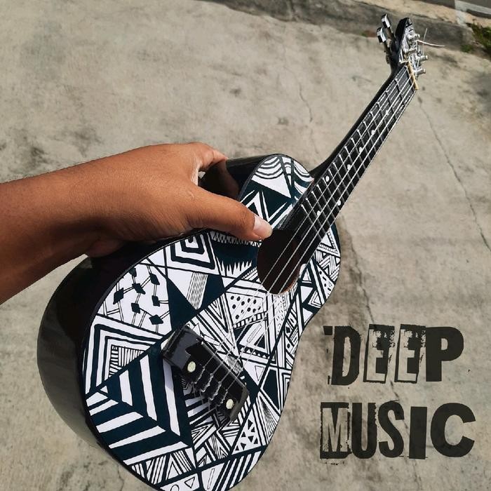 Ukulele Motif Doodle Garis Senar 3 & 4 Dryer Chrome Soprano