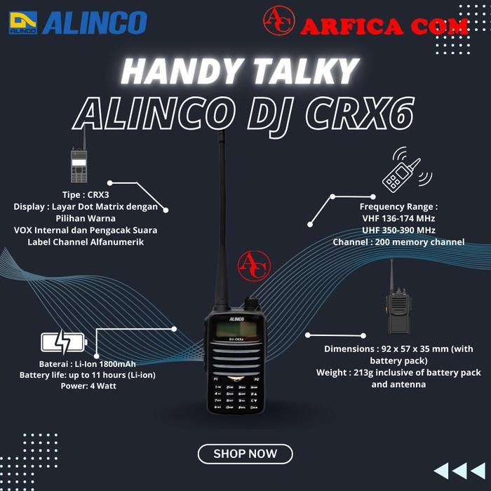 HT ALINCO DJ-CRX6 DUALBAND - ALINCO CRX 6 DUALBAND UHF 350 MHZ
