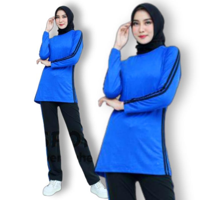 pita Setelan Baju Senam Panjang / Setelan Baju Olahraga Wanita muslim sport Celana Panjang Tunik