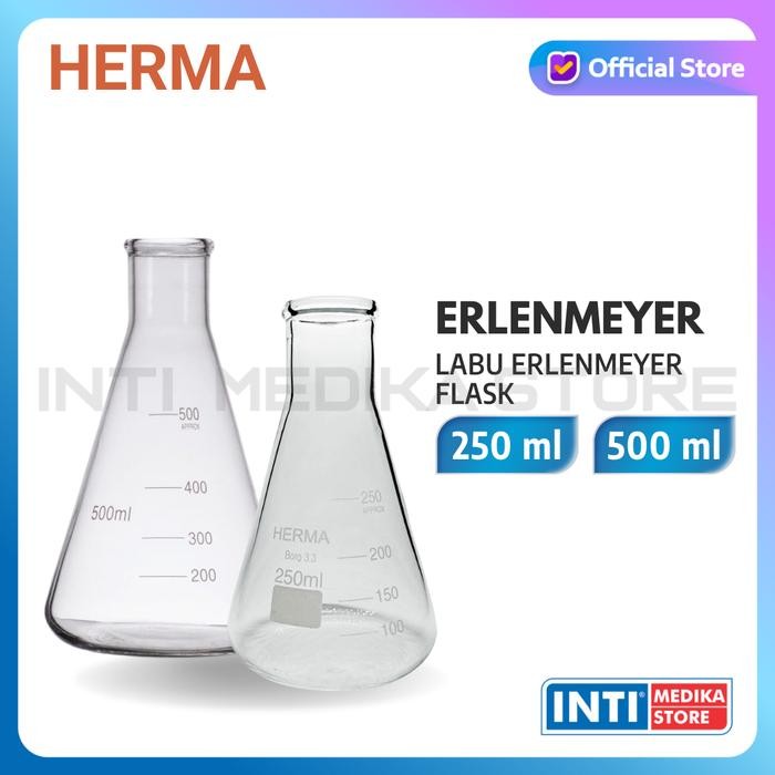 HERMA - LABU ERLENMEYER FLASK 100ML 200ML 250ML 300ML 500ML 1000ML