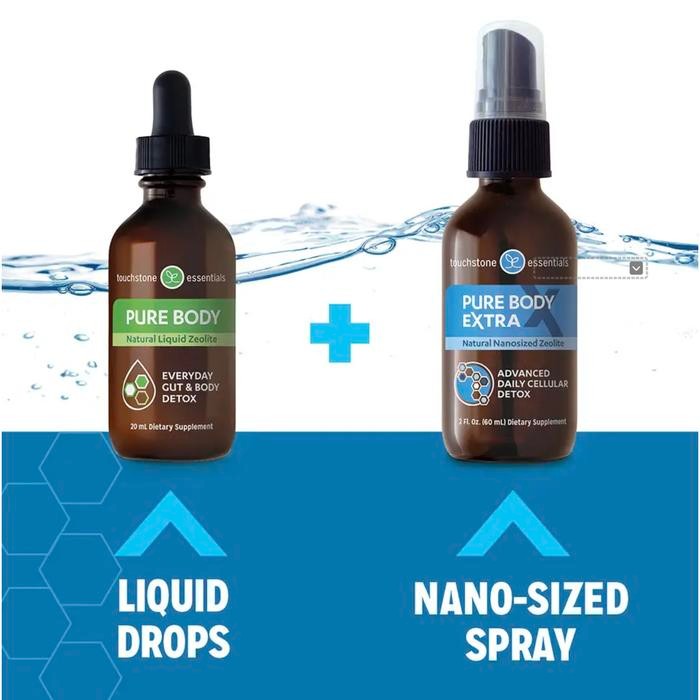 PBX ZEOLITE PURE BODY EXTRA SPRAY + PURE BODY DROPS PAKET DETOX (2 ITEMS)