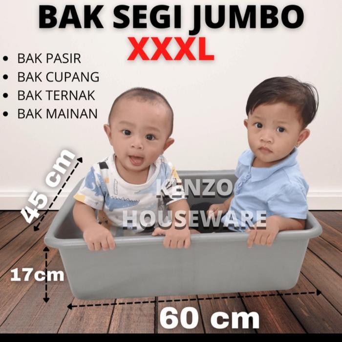 

Baru Baskom Plastik Food Grade Taiwan 60x45x17cm Serbaguna Jumbo
