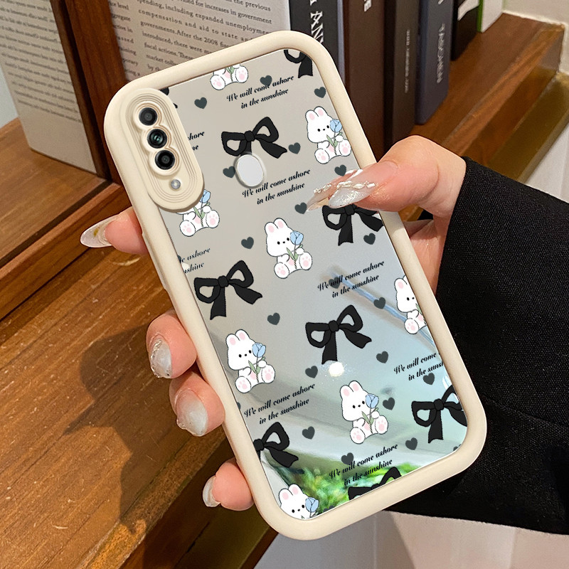 Casing Hp OPPO A31 2020 A8 Case Casing Beruang putih Silikon Softcase HP Mirror Ponsel Cesing Kasing