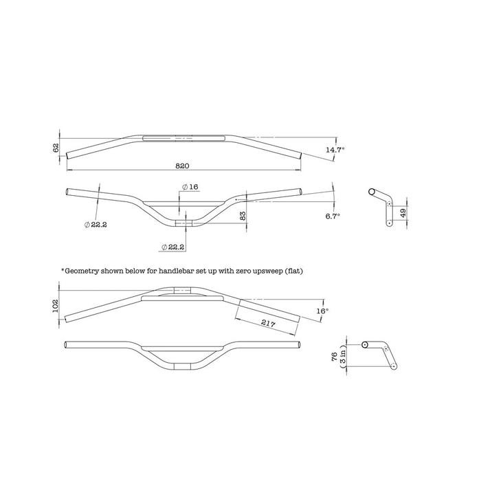 Stang Sepeda Sunrise Bar Stang Handlebar Surly Sunrise Sepeda MTB BMX