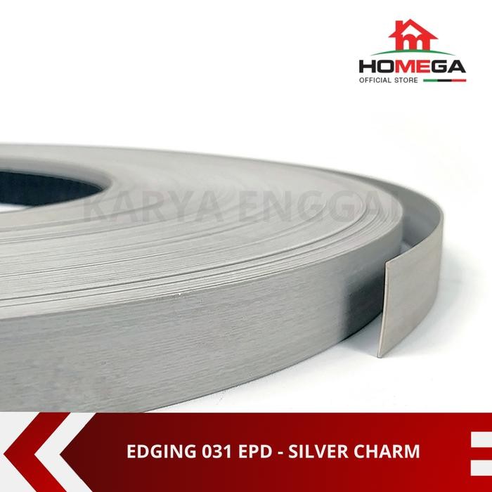 PVC Edging HOMEGA - Pelapis Meja PVC - Tekstur Silver Charm - Ukuran 22mm/ Homega Edging per meter