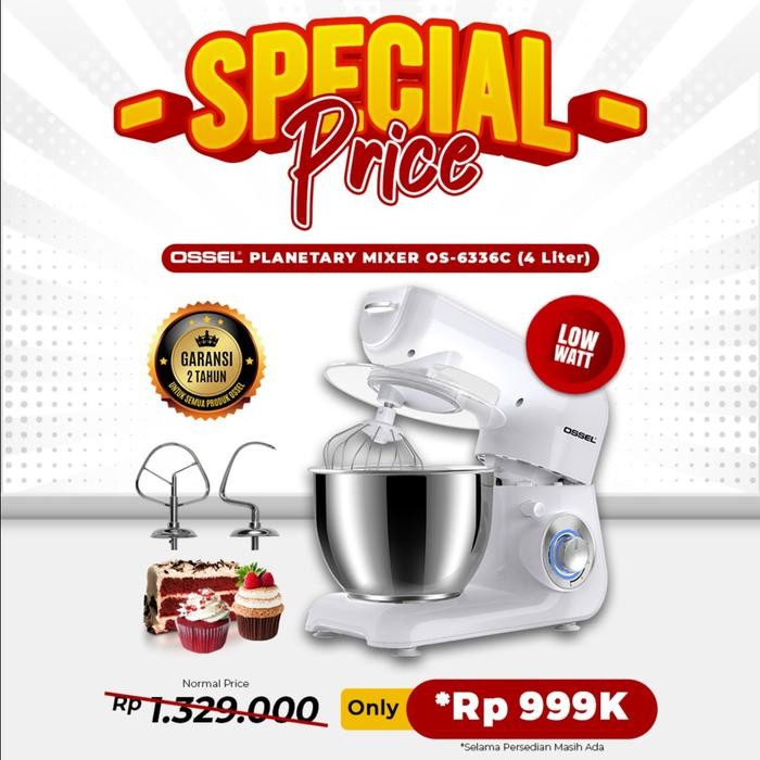 OSSEL BERGARANSI RESMI Mixer Roti 4 Liter Ossel 4 liter Mesin Mixer Roti B4 Ossel Planetary Mixer b4