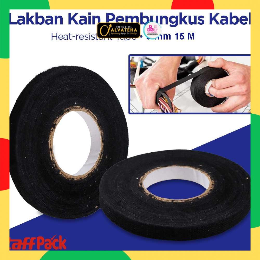 

TaffPACK Lakban Kain Pembungkus Kabel Tape Heat Resistant 15M 9mm - TF12