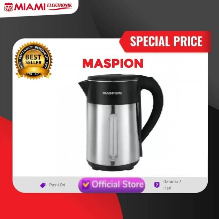 MASPION Teko Listrik MEK-1803KL 1.8 Liter 500W Stainless Steel 304 Garansi 1 Tahun