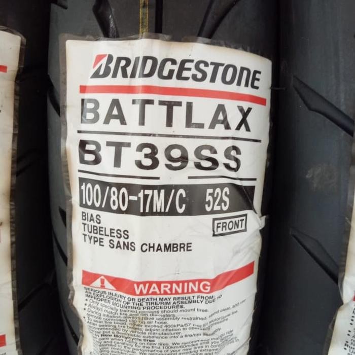 Ban Luar Battlax Bt 39 Ukuran 100/80-17 Battlax Tubeless