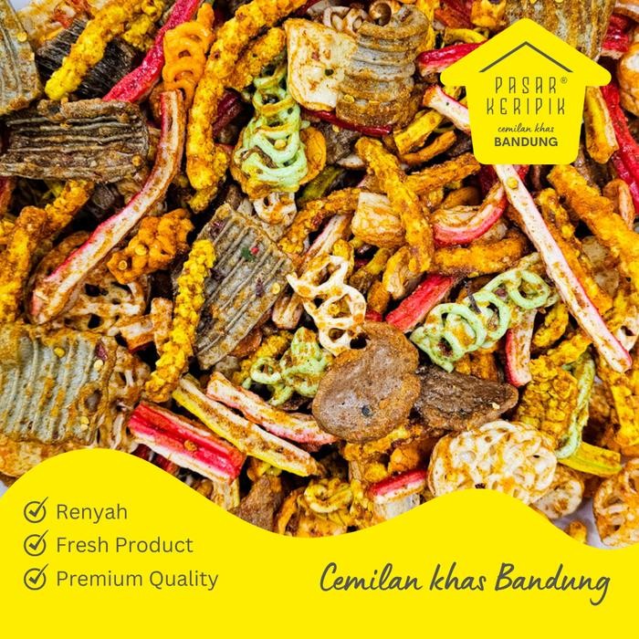 

Kerupuk Seblak Pedas Campur Pasar Keripik Bandung Kiloan Best Quality Asli 100% Original