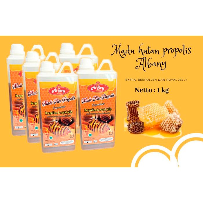 

Neww PAKET 5 MADU HUTAN KALIMANTAN plus PROPOLIS AL-BANY 1kg Terlaris