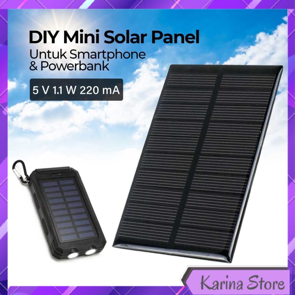 TAFFWARE SOLAR PANEL MINI POLYCRYSTALLINE DIY POWER BANK 5V 1.1W 220MA