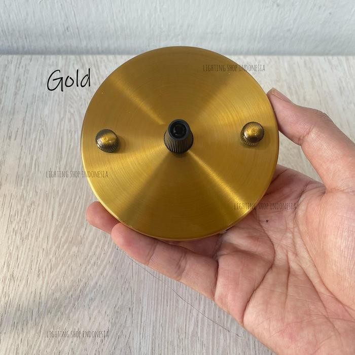 kop (dop) base plafon untuk lampu gantung 1 lampu warna gold tembaga