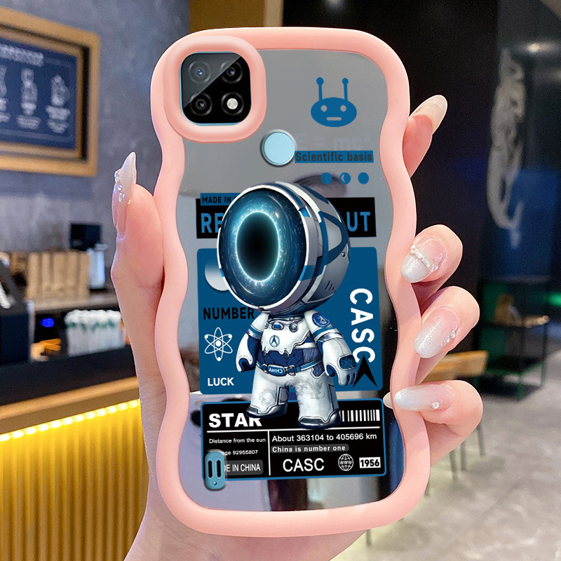 Casing HP Untuk Realme C21 Case Astronot NASA Macaron Softcase Silikon lunak Kasing Kesing cermin Ce