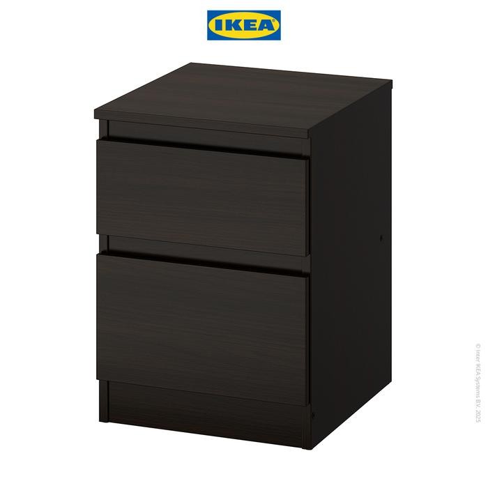 Ikea Kullen Lemari 2 Laci Hitam Minimalis 35X49 Cm Meja Furniture
