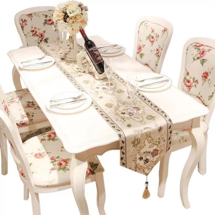 Table Runner / Bed Runner / Taplak Meja Makan Panjang Jumeirah Gold Hiasan Meja