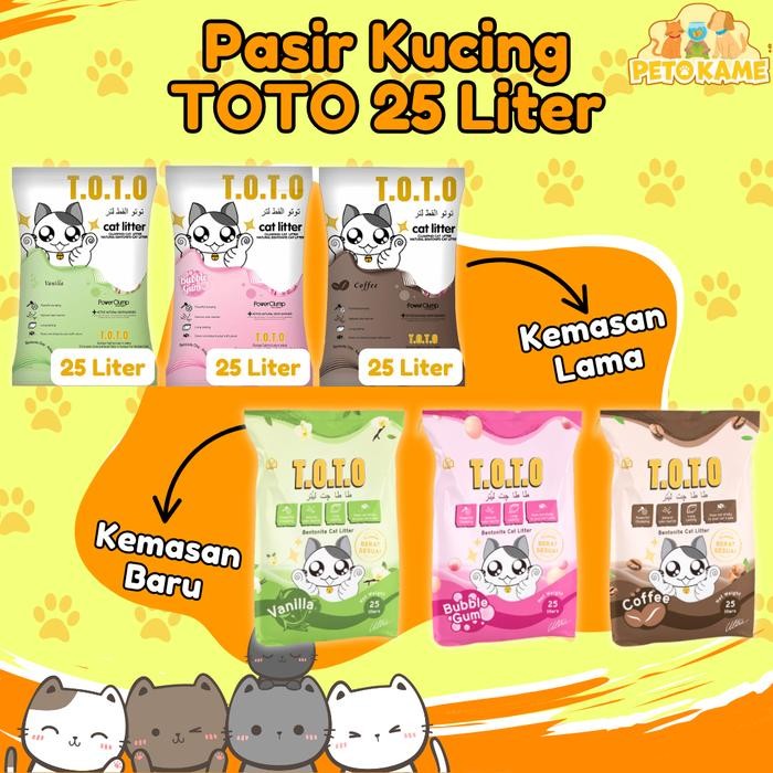 Pasir Kucing TOTO 25 Liter Pasir Gumpal Wangi Kotoran Kucing