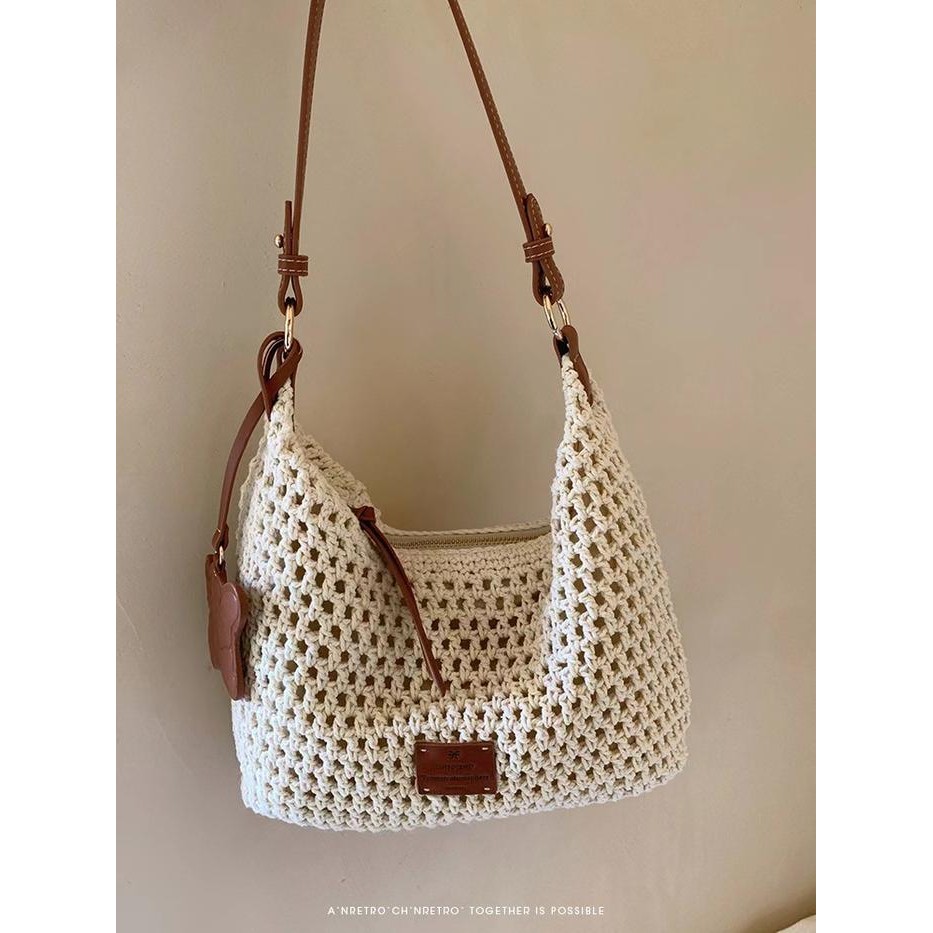 Southwind Chio2Nd Tas Jinjing Momen Kasual Musim Panas Tas Anyaman Pantai Angin Malas Tas Selempang