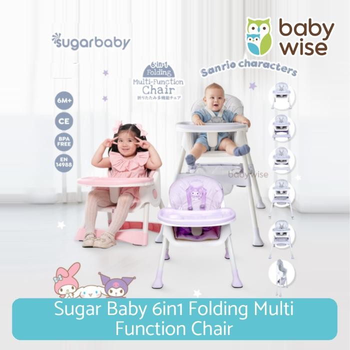 Sugar Baby 6In1 Folding Multi Function Chair - Kursi Bayi Kursi Anak Kursi Makan Anak Kursi Mpasi