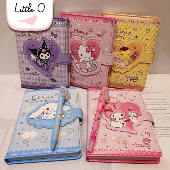 

Paket 2In1 Gift Set Notebook Sanrio Magnet Buku Diary Free Pen
