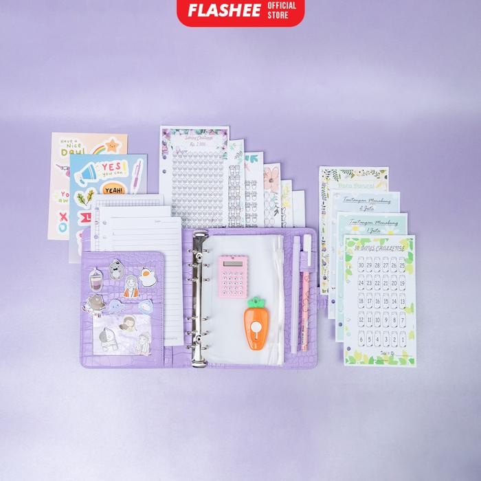 

Flashee Paket Binder Keuangan A6 Lengkap Binder Budgeting Sinking Fund Binder Croco A6 Ziplock