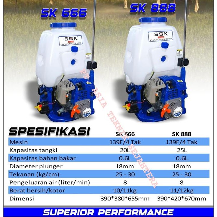 Knapsack Mesin Power Sprayer 4 Tak 20 Liter Mesin Semprot Hama