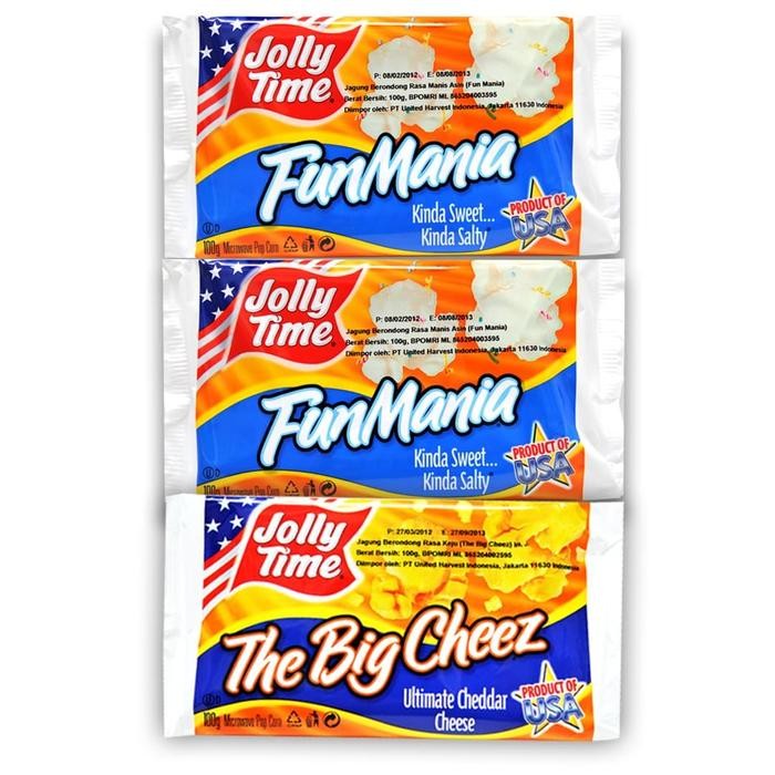 

Diskon! Promo Paket Duo Fun Cheez 3 Pcs - Jolly Time Microwave Popcorn