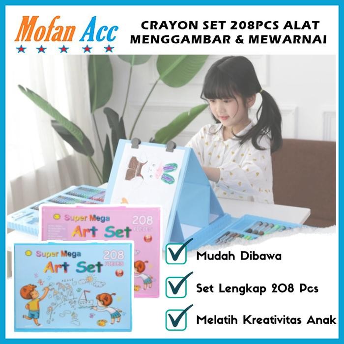 

Crayon Set 208pcs Alat Gambar Mewarnai Lengkap Hadiah Kado Untuk Anak - BIRU