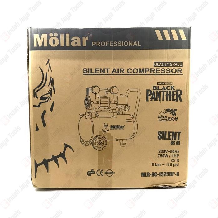 Mollar Ac1525Bp-R Kompresor Angin Silent 1 Hp 25 Liter Oilless Oiless
