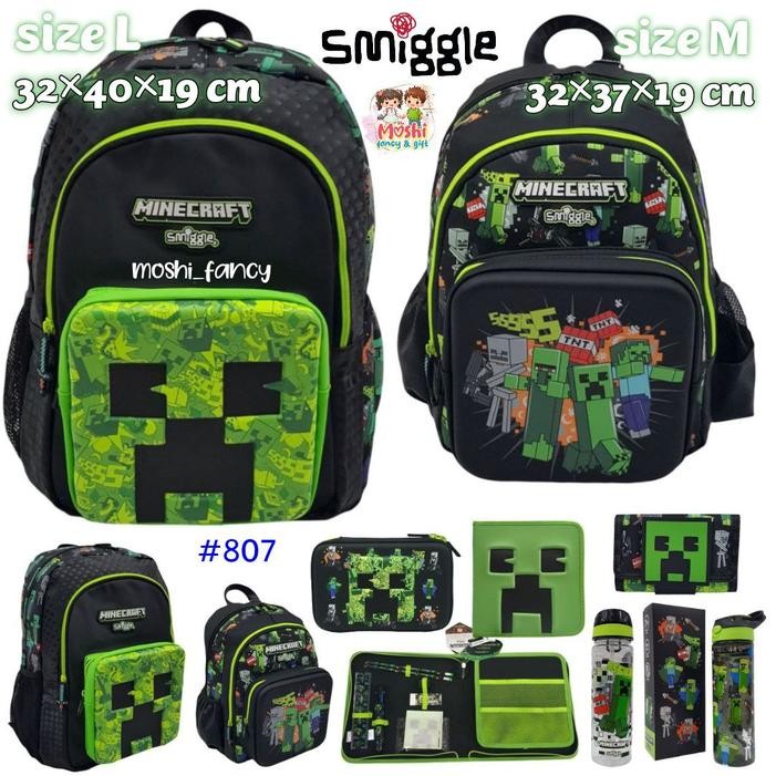 Tas Ransel Smiggle Minecraft / Tas Smiggle Sekolah Minecraft / Backpack School Minecraft Anak